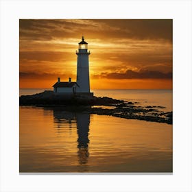 Lighthouse At Sunset 1 Canvas Print