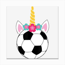 Soccicorn! Funny Soccer Unicorn Pink Sparkle Girls Canvas Print