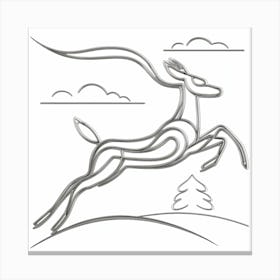 Deer Jumping Canvas Print