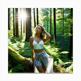 Woman In The Forest 1 Canvas Print