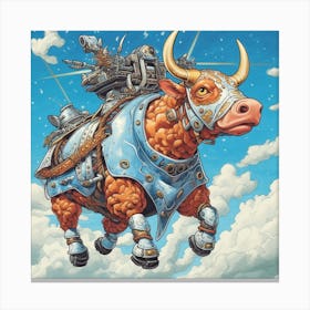 Bull On The Sky Canvas Print
