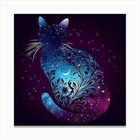 Cat In The Night Sky Canvas Print