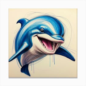 Dolphin Drawing 3 Canvas Print