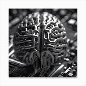 Brain On A Circuit Board 54 Canvas Print