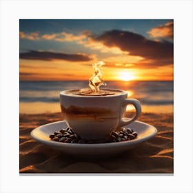 Coffee On The Beach Canvas Print