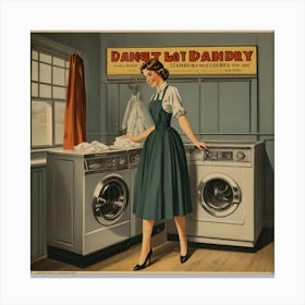 Default Default Vintage And Retro Laundry Advertising Aestethi 1 (1) Canvas Print