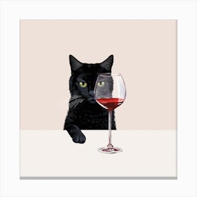 23 Winecat Black Rgb Canvas Print