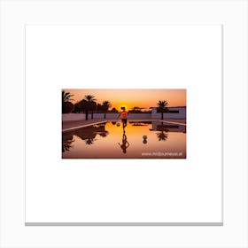 Sunset At The Beach AI generated Canvas Print