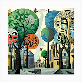 City Of Faces Canvas Print