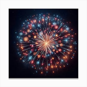 Fireworks On Black Background 2 Canvas Print