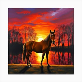 Sunset Horse 78 Canvas Print