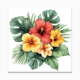 Hibiscus Flowers Art 3 Canvas Print