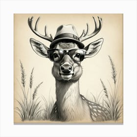 Deer In Sunglasses 1 Canvas Print