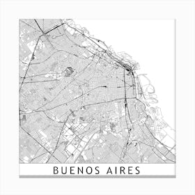 Buenos Aires Map Canvas Print