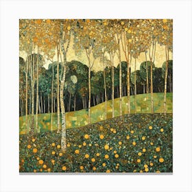 Klimt'S Forest 1 Canvas Print