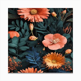 Floral Wallpaper Canvas Print