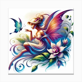 Fairy With Butterfly Canvas Print