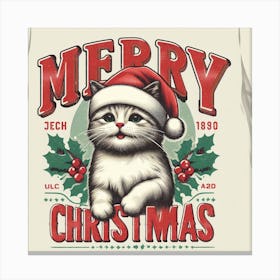 Merry Christmas Cat 10 Canvas Print