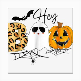 Halloween Spooky Ghost Funny Hey Boo Canvas Print