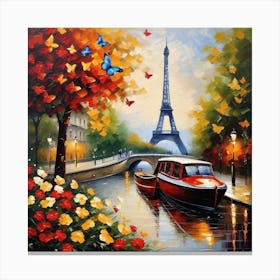 Paris Boat Canvas Print