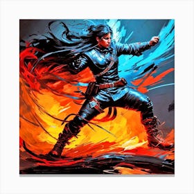 Warrior In Black Canvas Print