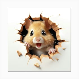 Hamster Through A Hole Canvas Print