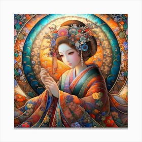 Creative Geisha Illustration 59 Canvas Print