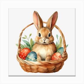 Easter Bunny In Basket 8 Canvas Print