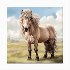 Pony In Meadow Canvas Print