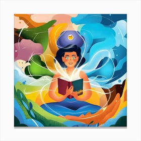 The Magical Journey of Reading's Imagination Canvas Print