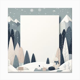 Winter Landscape With A White Board Canvas Print