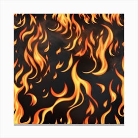 Flames On Black Background 63 Canvas Print
