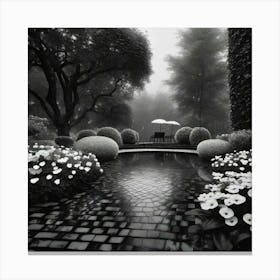 Garden black and white Canvas Print