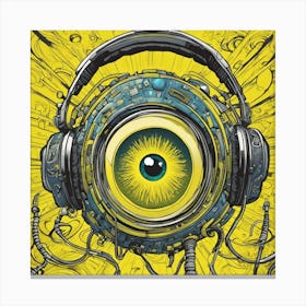 Cosmic Eye With Headphones 3 Canvas Print