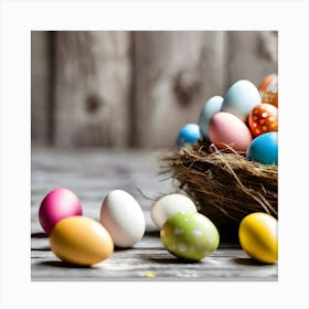 Easter Eggs In A Nest 1 Canvas Print