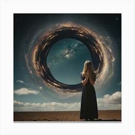 Girl In A Circle Canvas Print