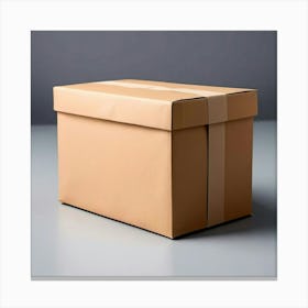 Mock Up Blank Box Parcel Cardboard Customizable Template Unprinted Clean Simple Minimalis (30) Canvas Print