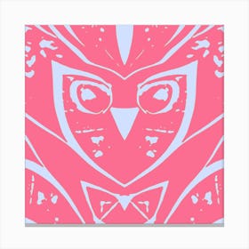 Abstract Owl Pink And Grey 1 Canvas Print