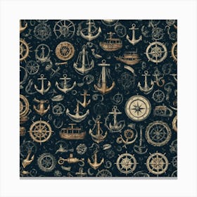 Anchors And Gears Canvas Print