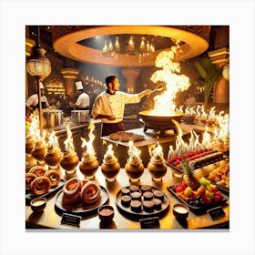 Sovereign Flame Flame Throwing Dessert Station Canvas Print