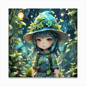 Anime Girl In The Forest Canvas Print