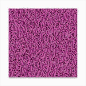 A Pattern Featuring Abstract Interlocking Geometric Shapes With Edges Rustic Purple Pink Flat Art,102 Canvas Print