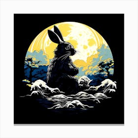 Rabbit In The Moonlight 1 Canvas Print