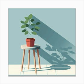 Potted Plant On A Table 1 Canvas Print