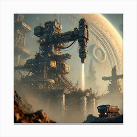 Drill Platforms Martian Dominion Canvas Print