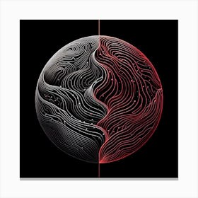 amoled line , Black and Red , black background 2 Canvas Print