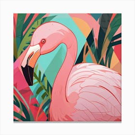 Cubism Art, Flamingo 1 Canvas Print