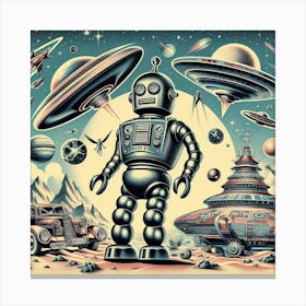Robots In Space 1 Canvas Print