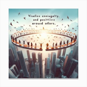 People In A Circle Canvas Print