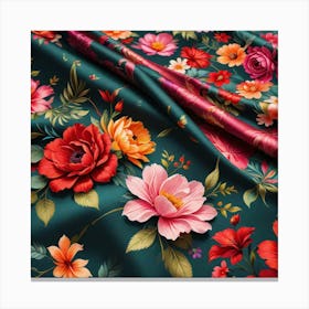 Fabrics With Floral Pattern Background 3 Canvas Print